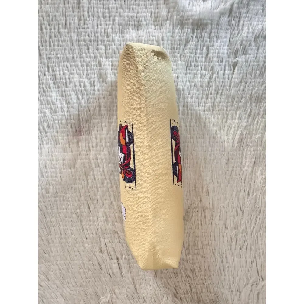 Yellow Snoopy riding a mope pencil pouch  zipper